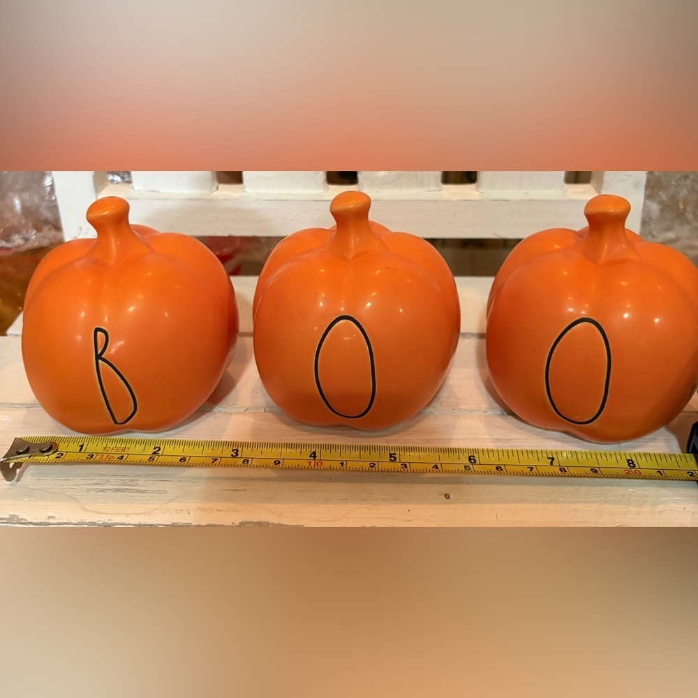 Rae Dunn Orange Ceramic Pumpkin Set - Halloween Home Accents
